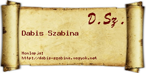 Dabis Szabina névjegykártya
